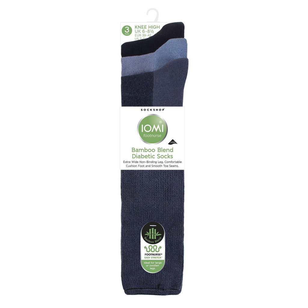 3 Pack Knee High Soft Bamboo Diabetic Socks