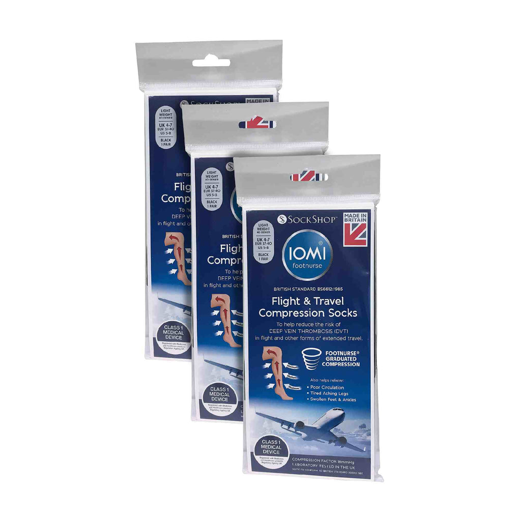 3 Pairs Ladies Flight DVT Socks
