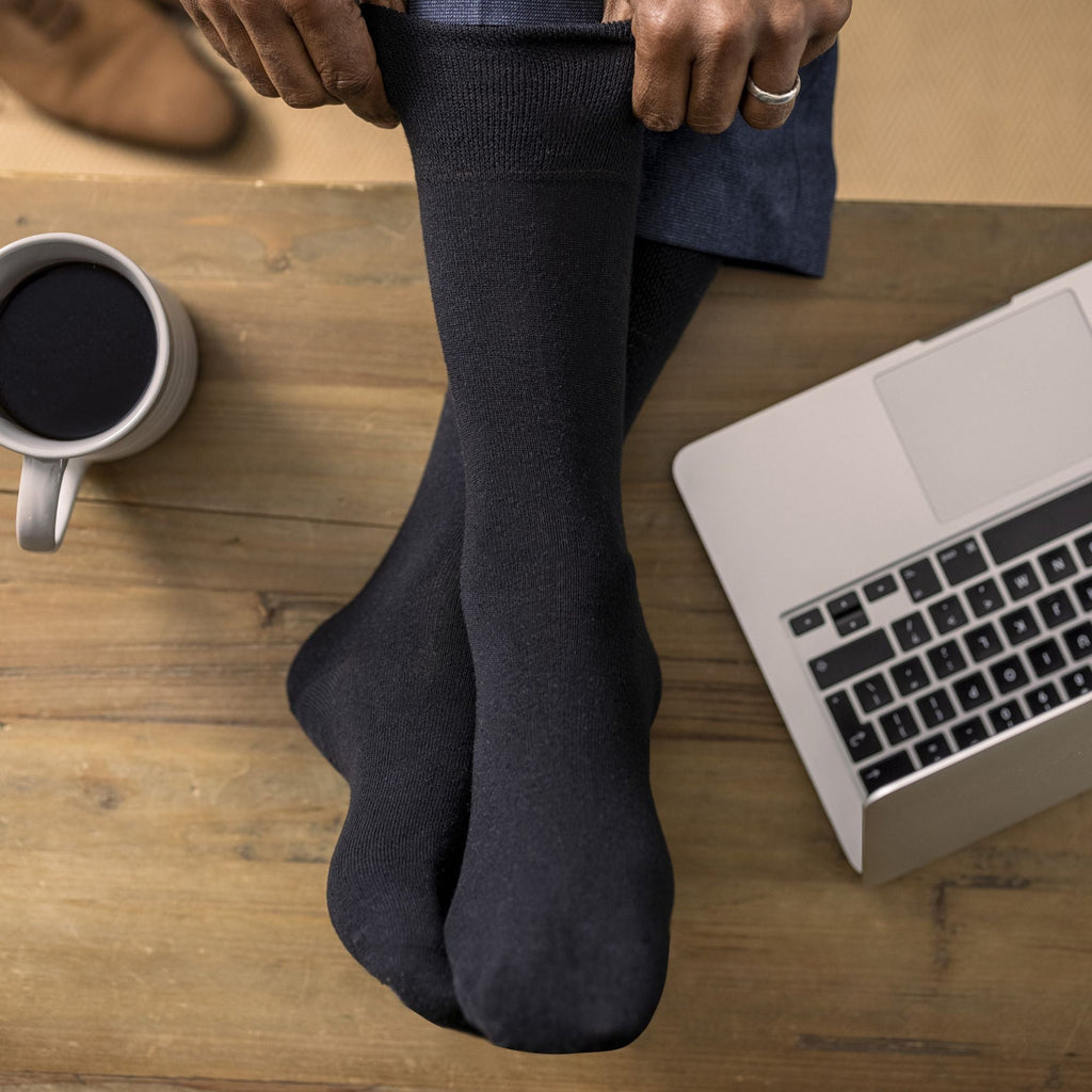 6 Pack Men’s Non-Elastic Cotton Diabetic Socks with Seamless Toe