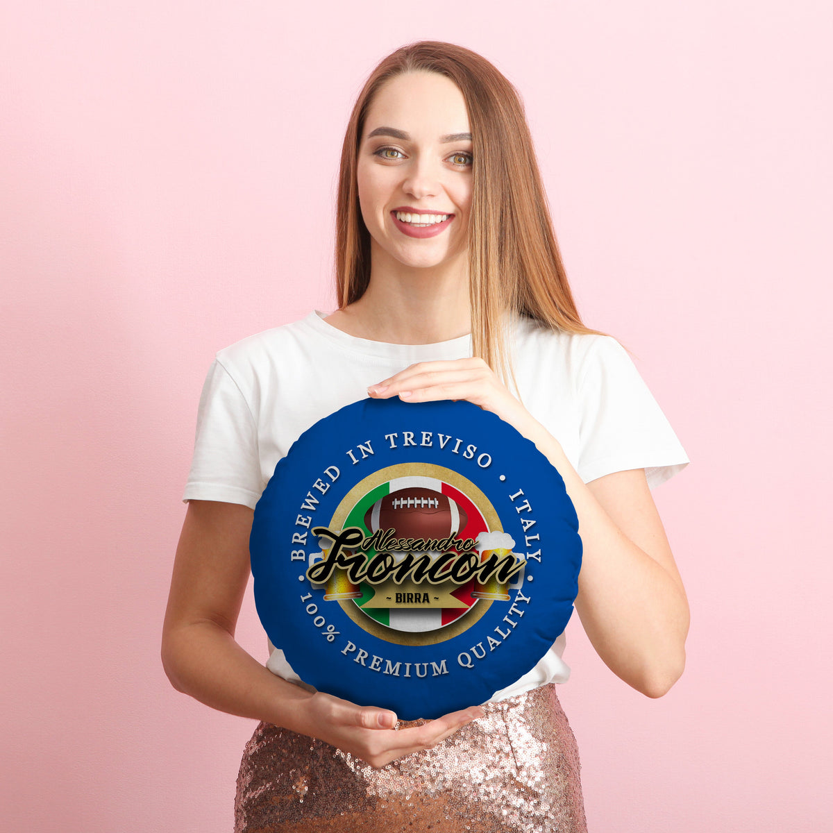 Italy Rugby Union Troncon  - Legend Collection - Circle Cushion 14"