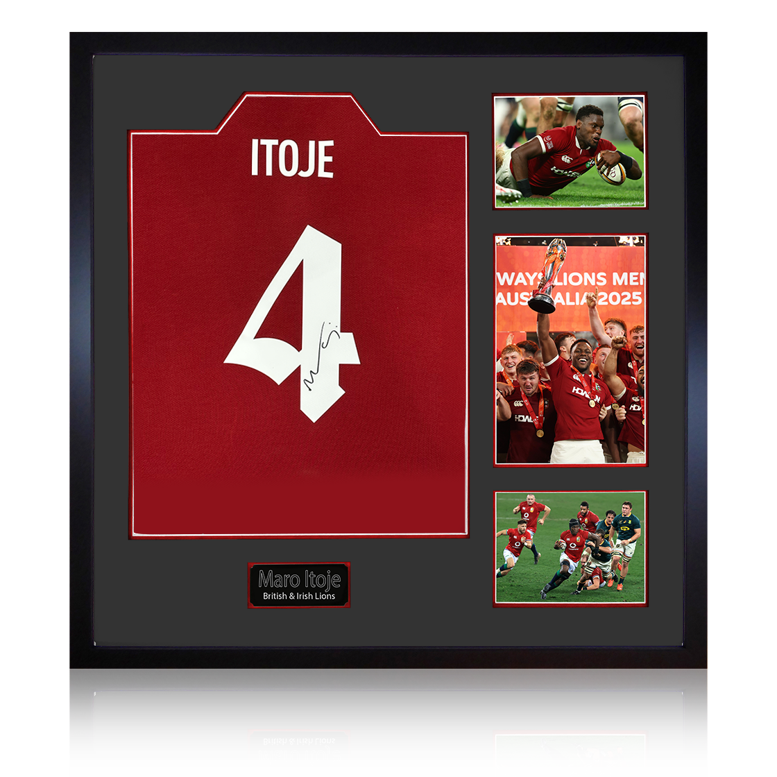 Maro Itoje Signed British & Irish Lions 2025 Shirt Elite Frame