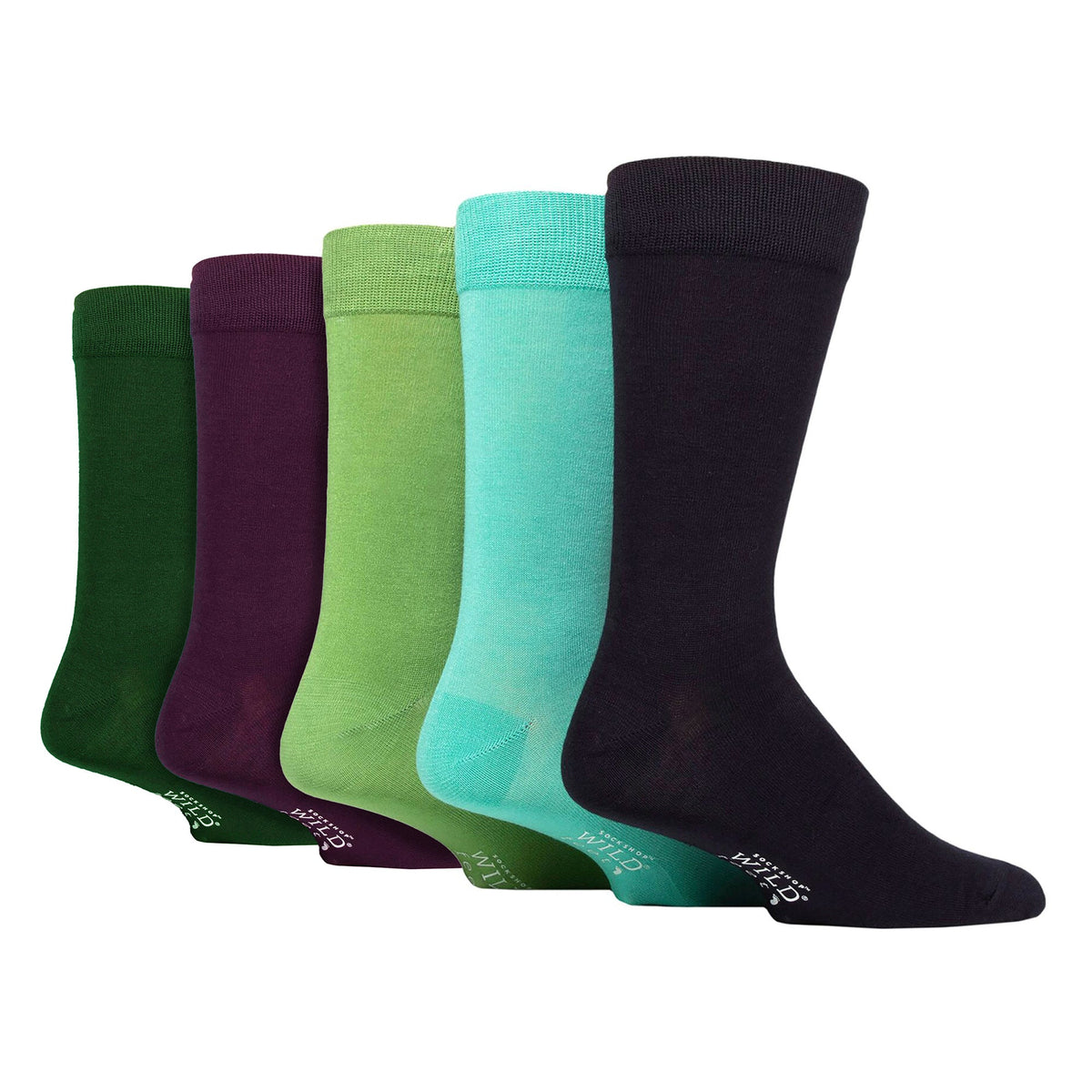 5 Pack Mens Plain Coloured Bamboo Dress Socks