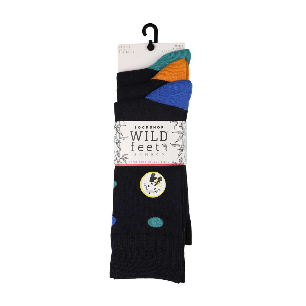 3 Pack Mens Colourful Modern Patterned Bamboo Dress Socks