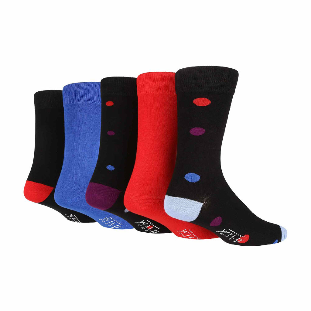 5 Pack Mens Colourful Striped Patterned Bamboo Dress Socks