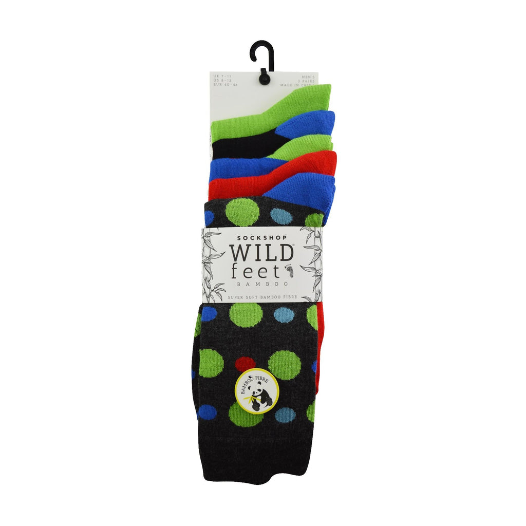 5 Pack Mens Colourful Striped Patterned Bamboo Dress Socks