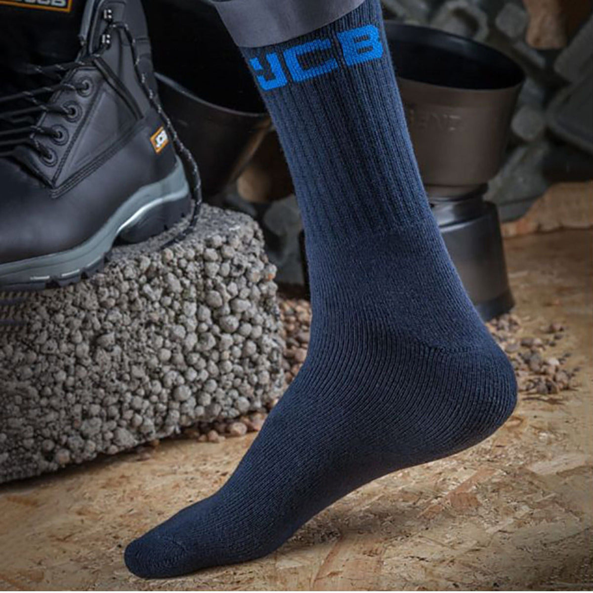 4 Pack Mens Cotton Industrial Work Gear Socks for Boots