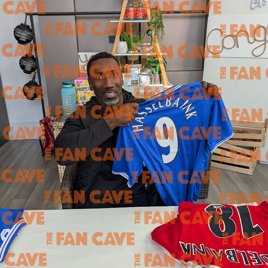 Jimmy Floyd Hasselbaink Signed Chelsea Shirt Classic Frame