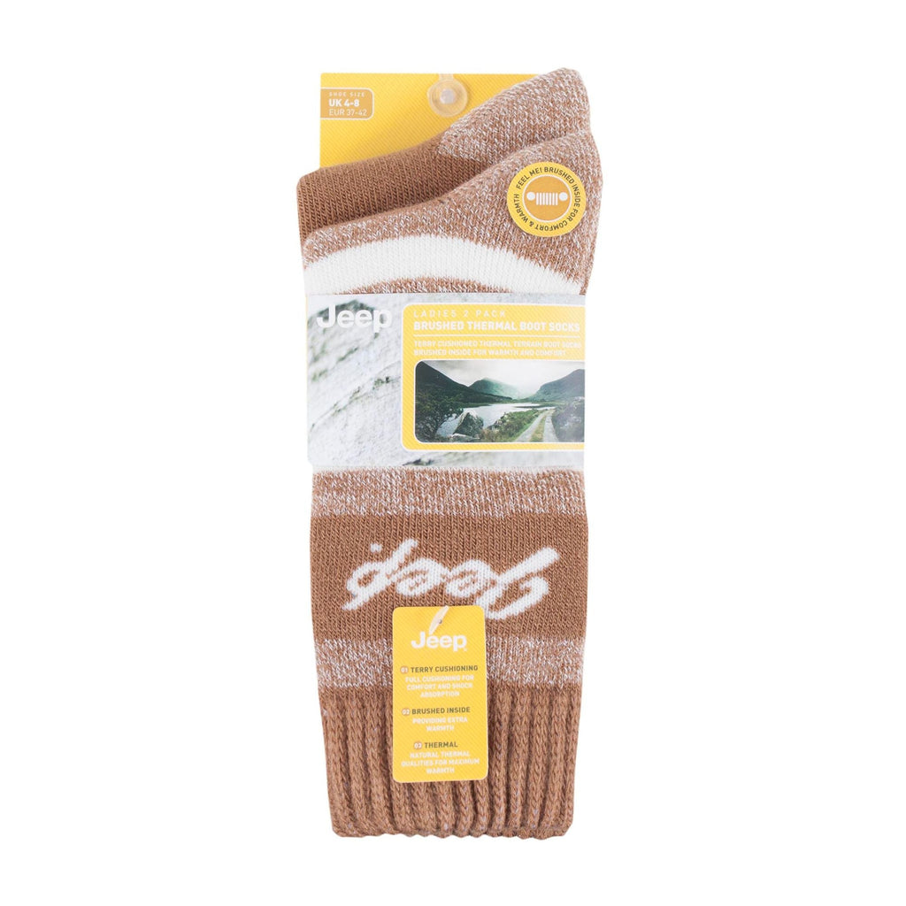 Breathable Cushioned Thermal Boot Socks - 2 Pack Striped Socks for Women