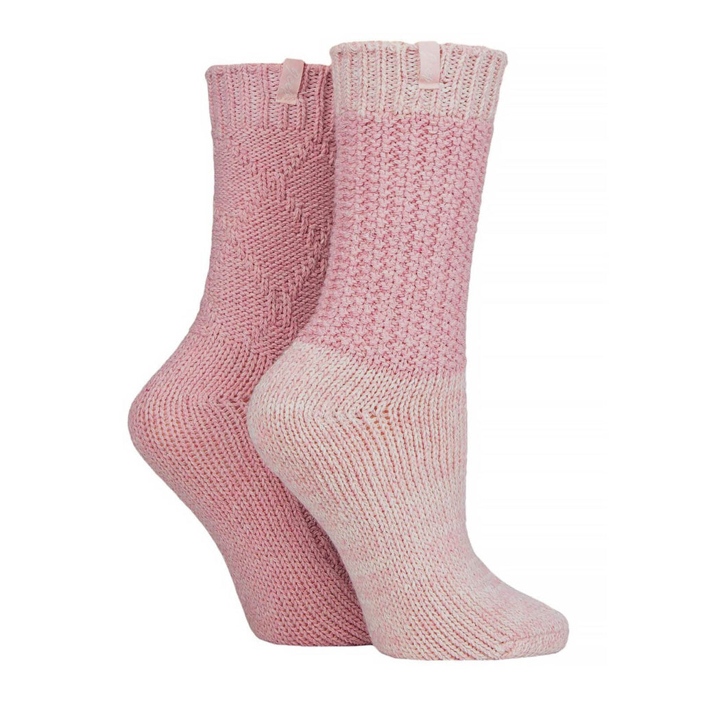 2 Pack Women's Wool Blend Cable Knit Boot Socks, Outdoor Socks