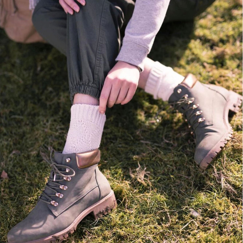 2 Pack Women's Wool Blend Cable Knit Boot Socks, Outdoor Socks