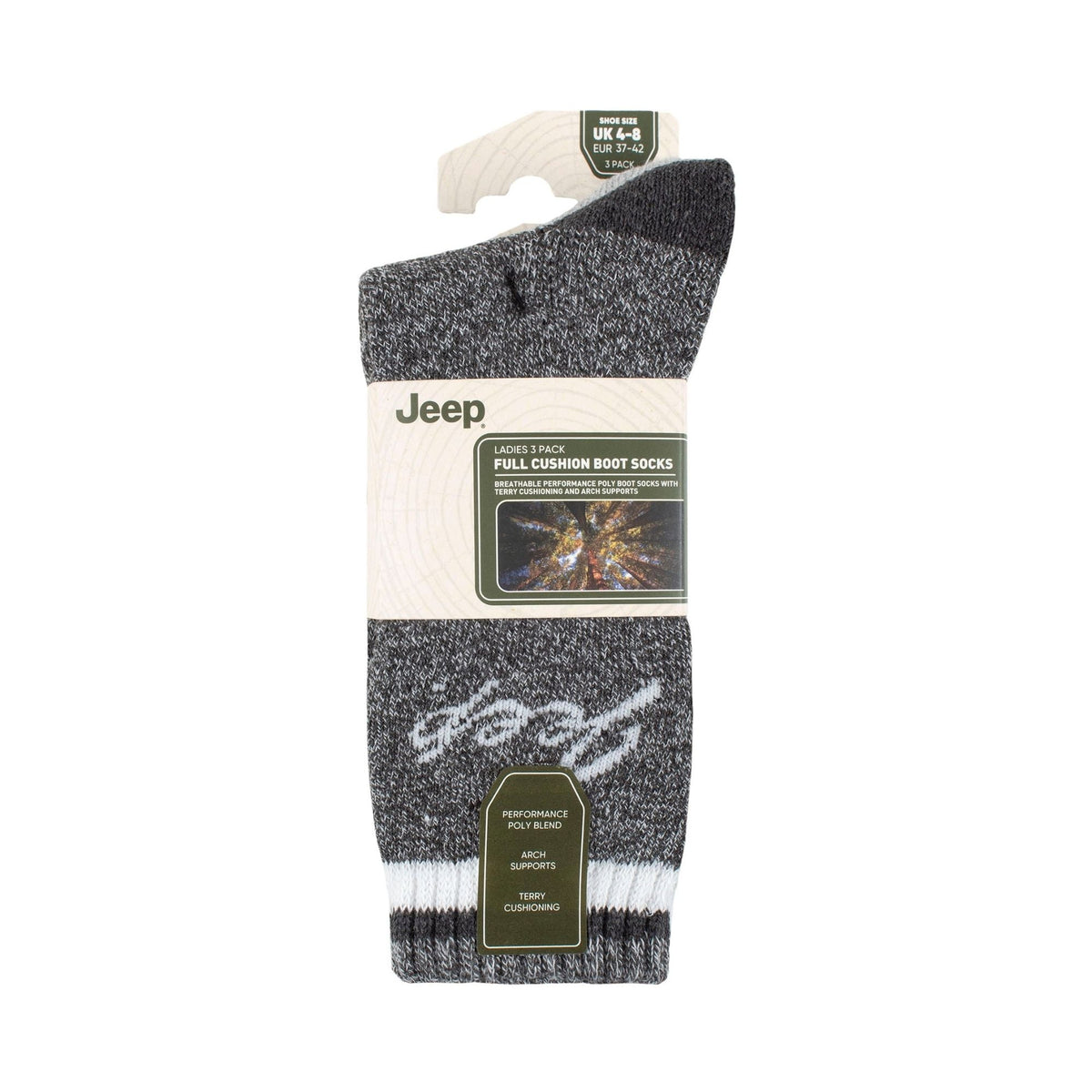 3 Pack Ladies Performance Boot Socks | Women's Ribbed Cushioned Comfort Socks