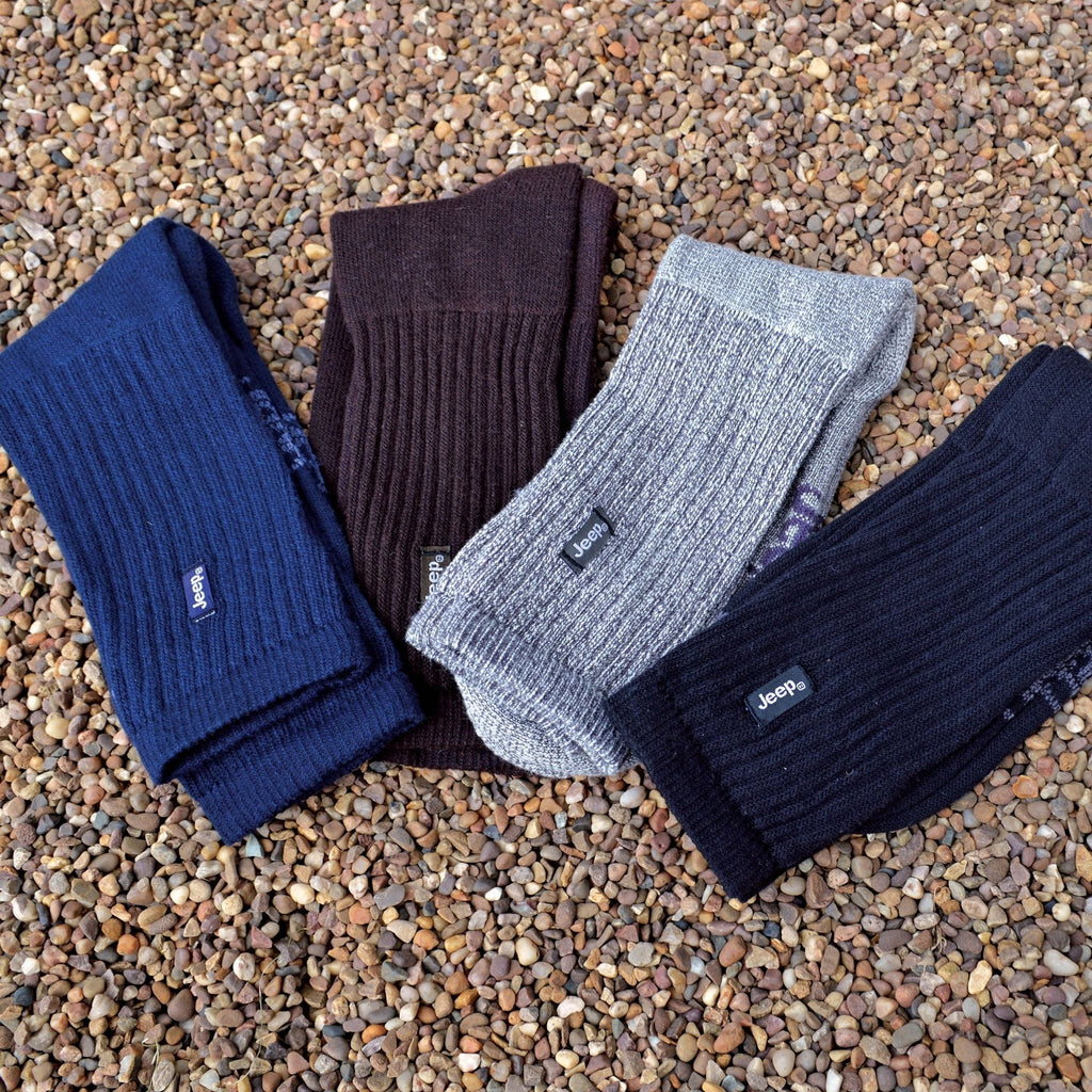 3 Pack Mens Vintage Cotton Cushioned Socks for Hiking Boots