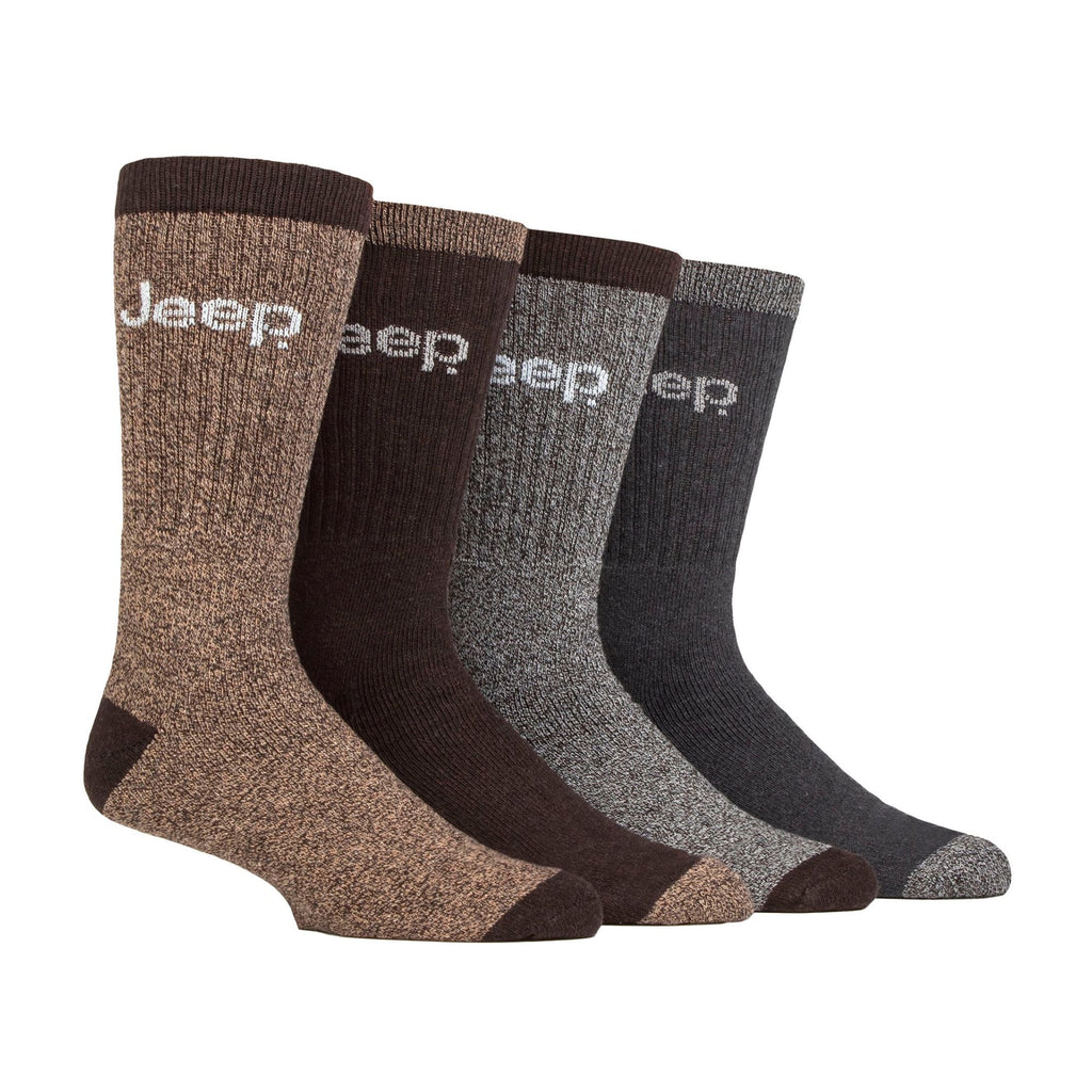 Men's 4 Pack Recycled Cotton Boot Socks | Thick Knit Full Cushioned Socks