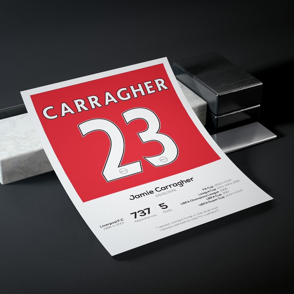 Jamie Carragher Legend Stats Print