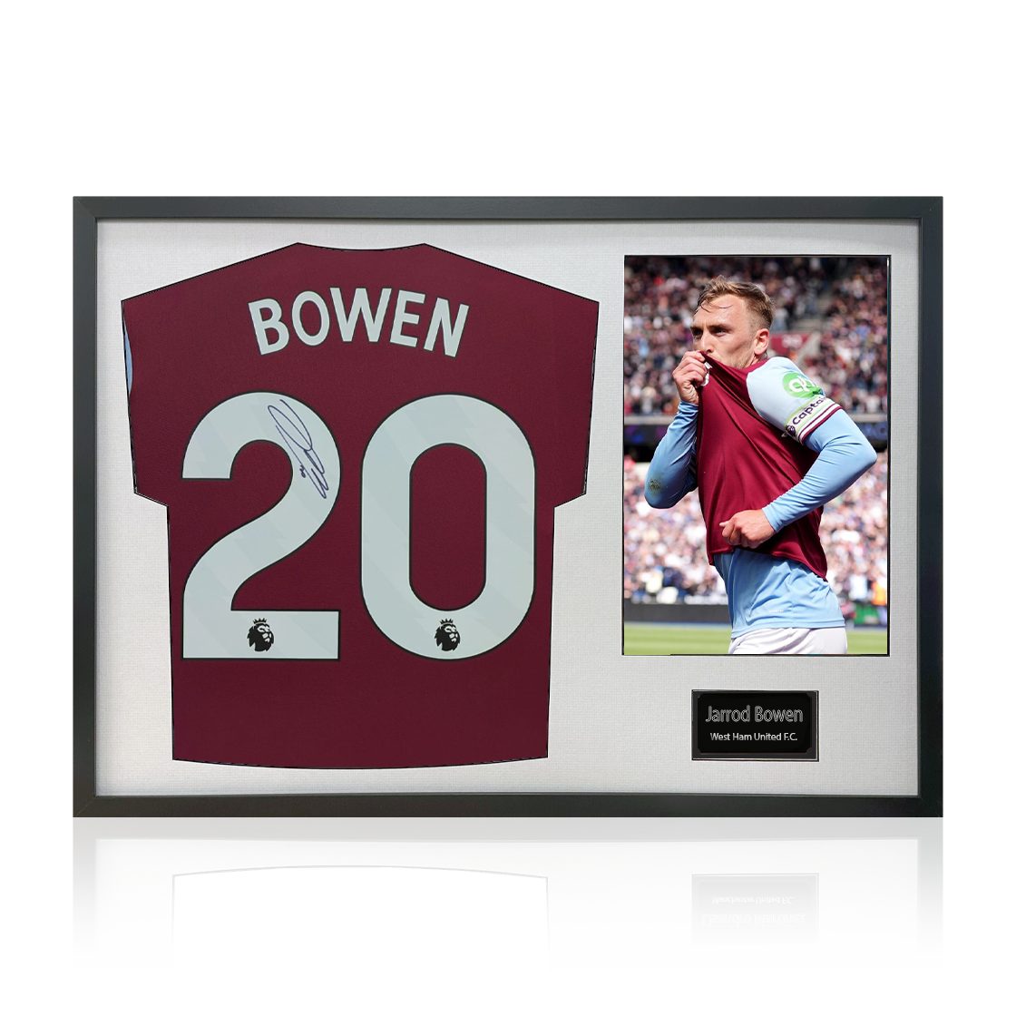Jarrod Bowen Signed West Ham United Shirt Classic Frame.