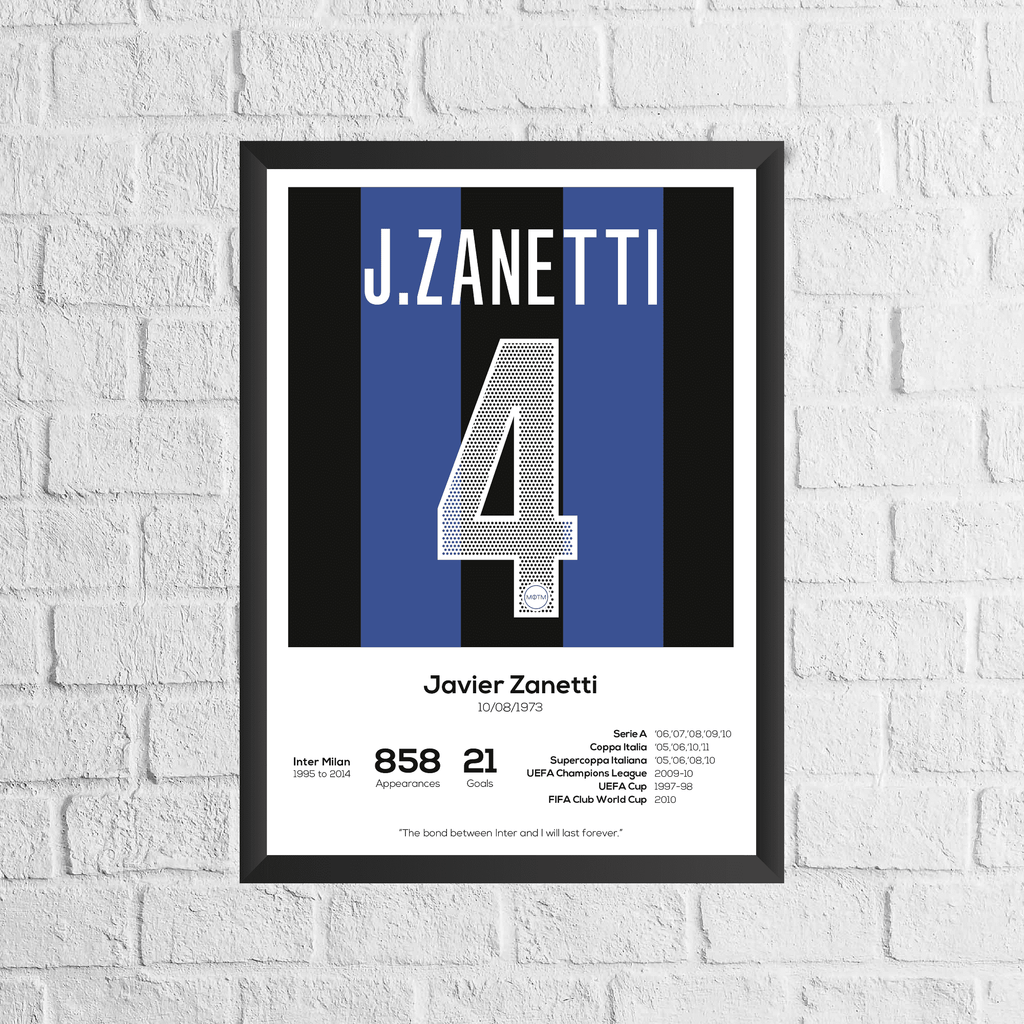 Javier Zanetti Legend Stats Print