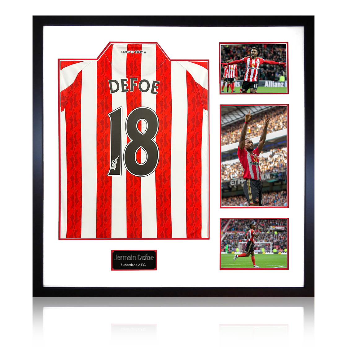 Jermain Defoe Signed Sunderland Shirt Elite Frame