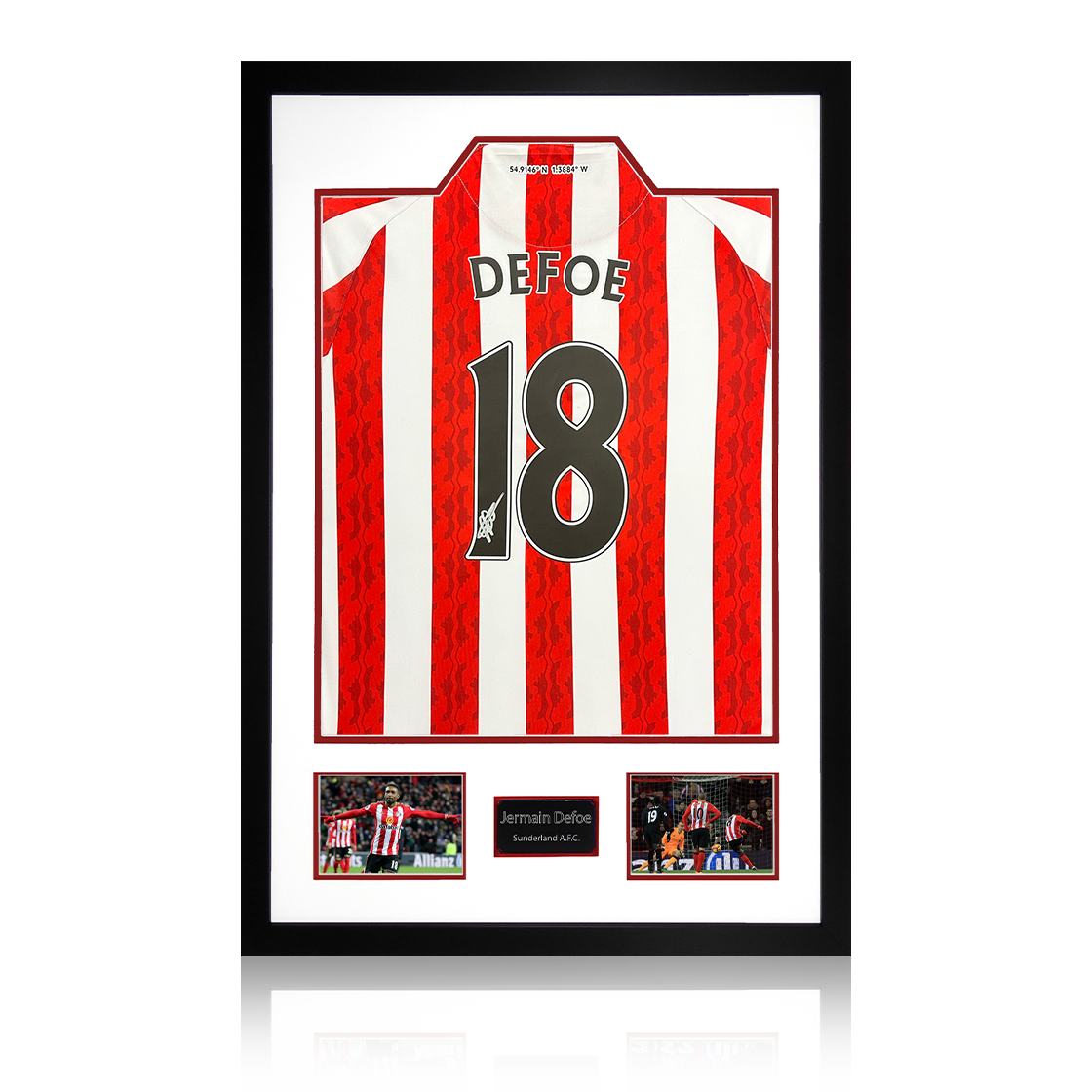 Jermain Defoe Signed Sunderland Shirt Premium Frame