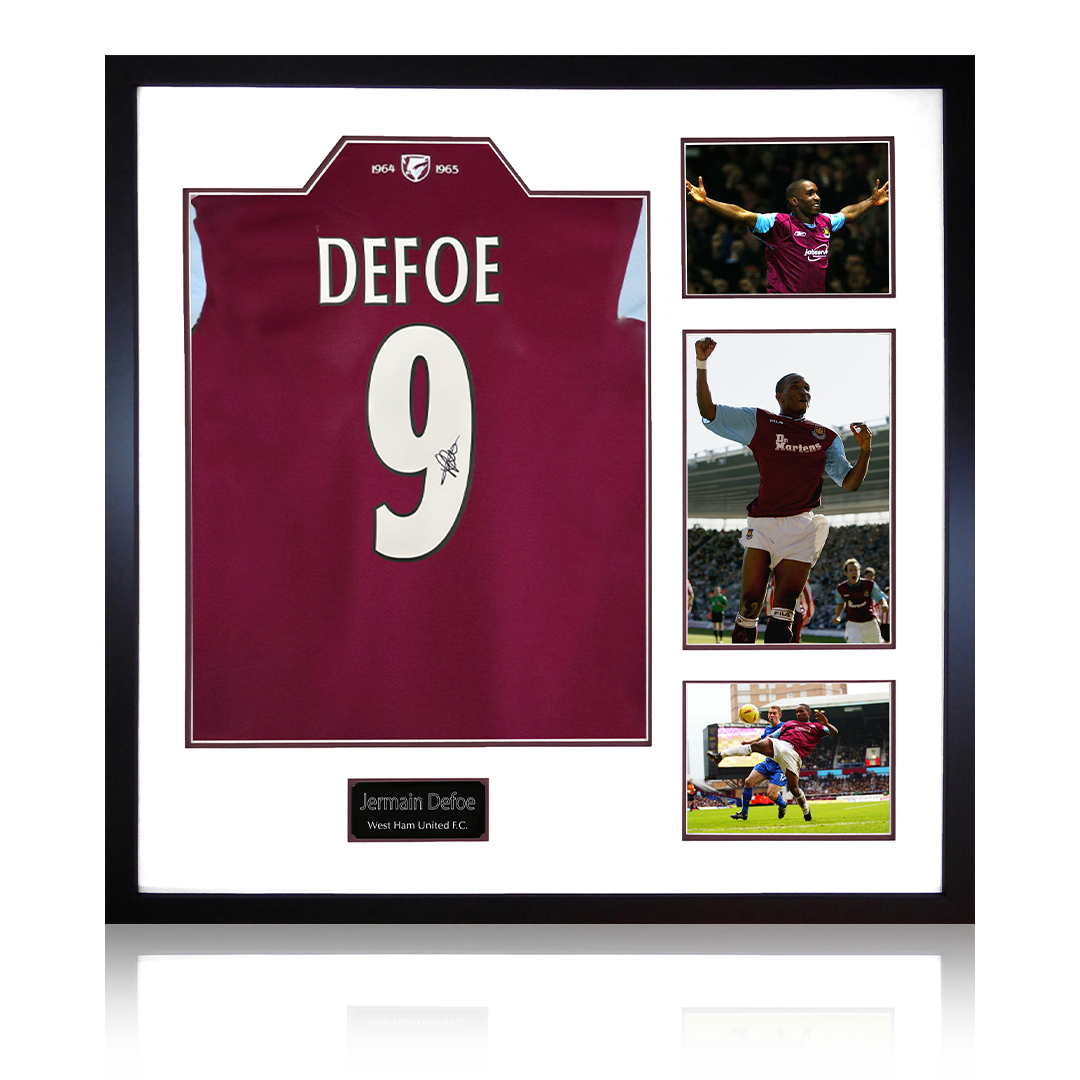 Jermain Defoe Signed West Ham Shirt Elite Frame