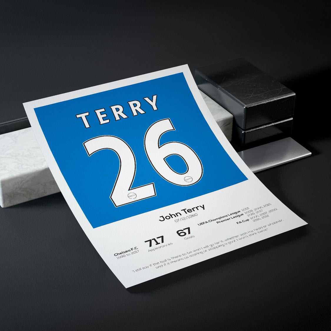John Terry Legend Stats Print