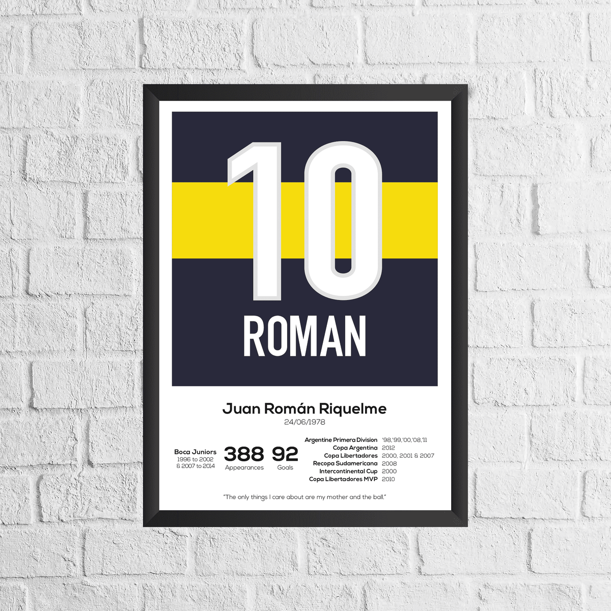Juan Roman Riquelme Legend Stats Print