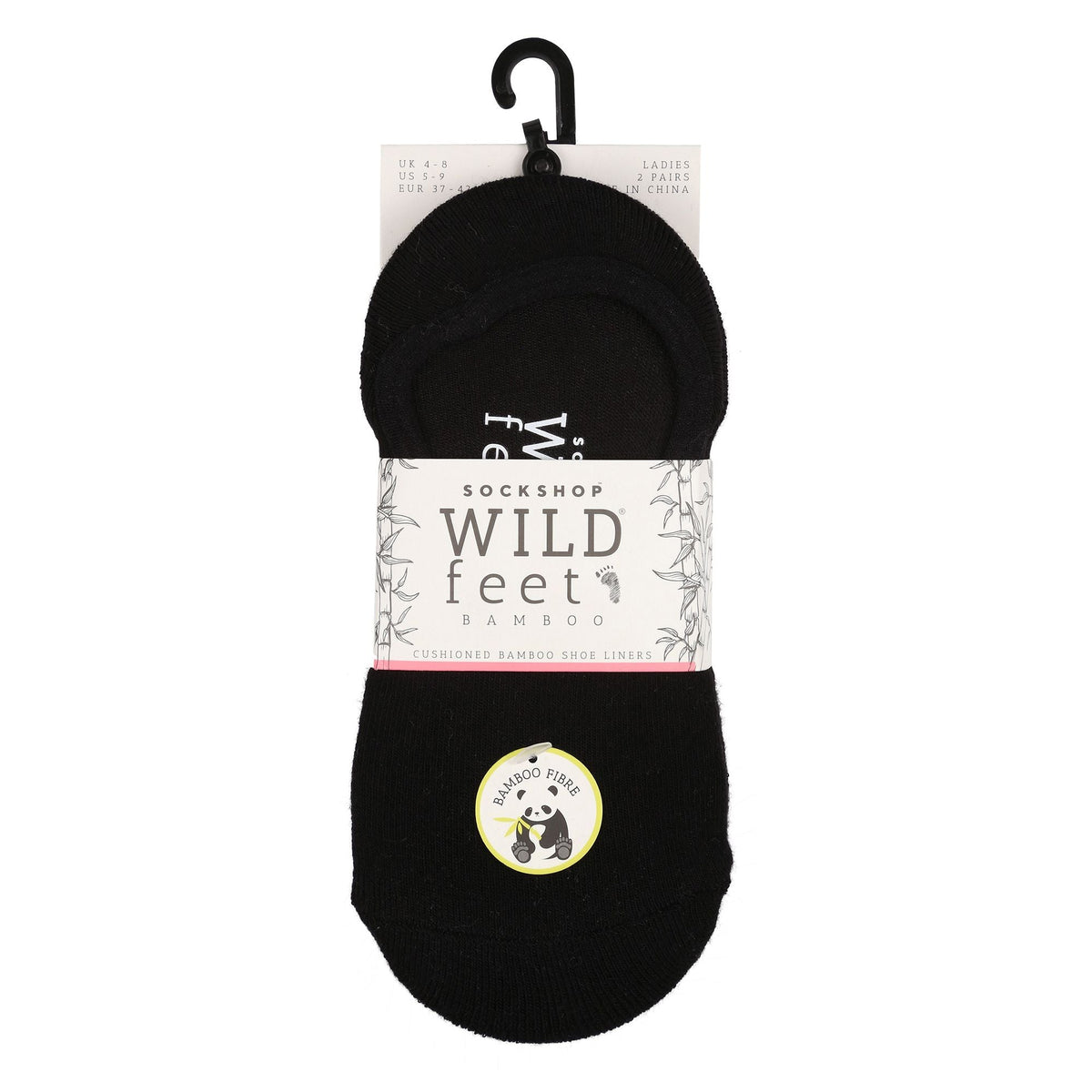 2 Pack Ladies Bamboo No Show Socks | Novelty Cushioned Socks with Heel Grip