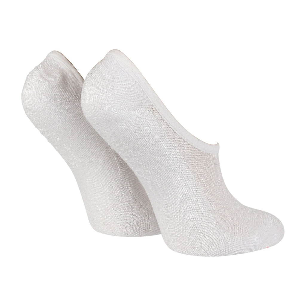 2 Pack Ladies Bamboo No Show Socks | Novelty Cushioned Socks with Heel Grip