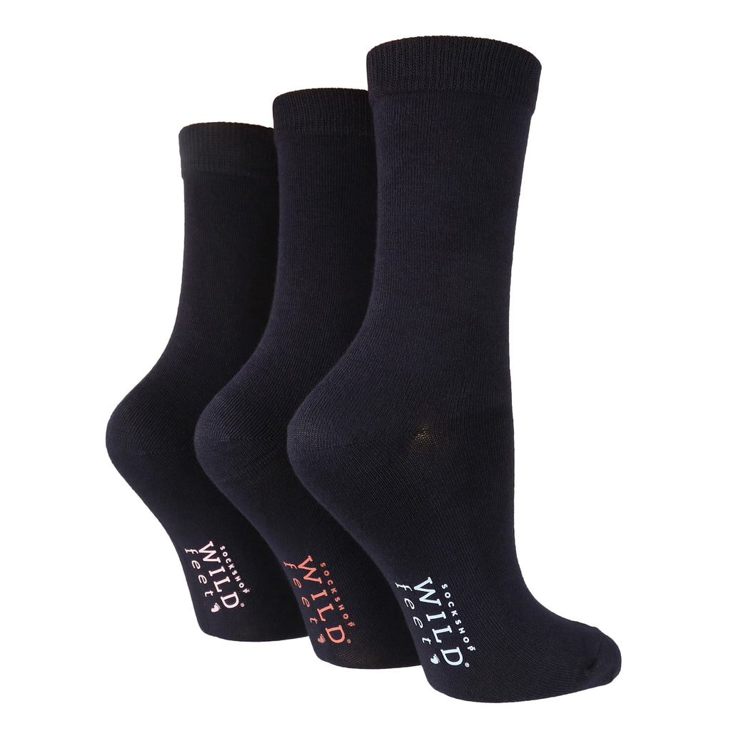 6 Pack Ladies Bamboo Socks: Plain Dress Socks with Unique Foot Patterns