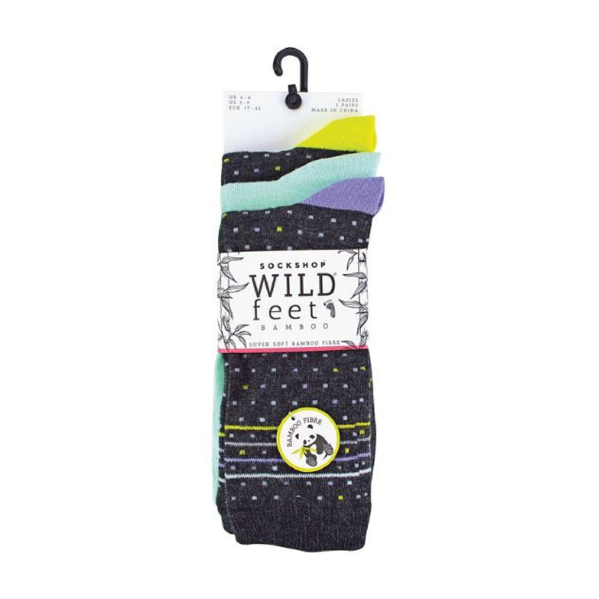 3 Pack Ladies Patterned Bamboo Socks for Summer
