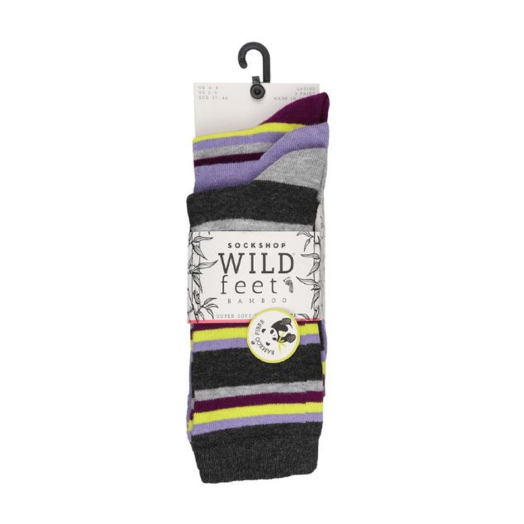 3 Pack Ladies Patterned Bamboo Socks for Summer