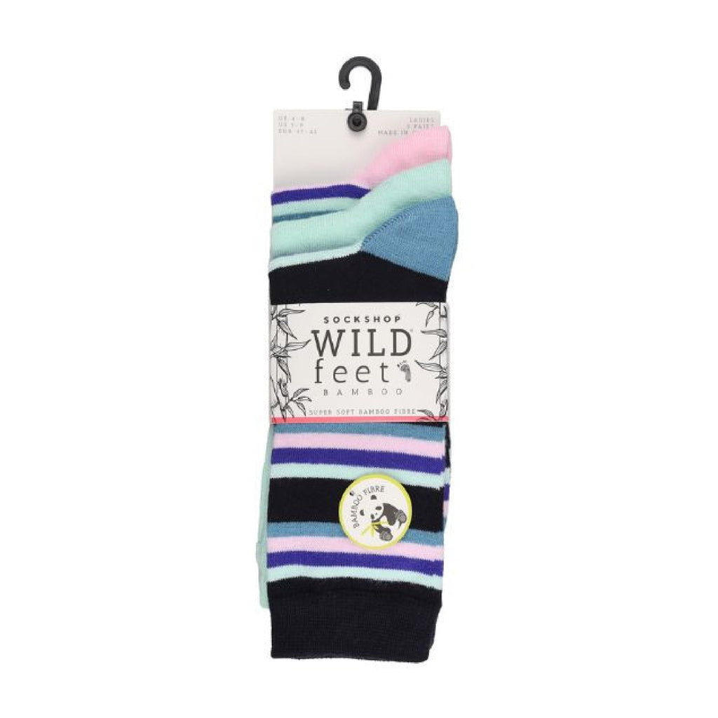 3 Pack Ladies Patterned Bamboo Socks for Summer