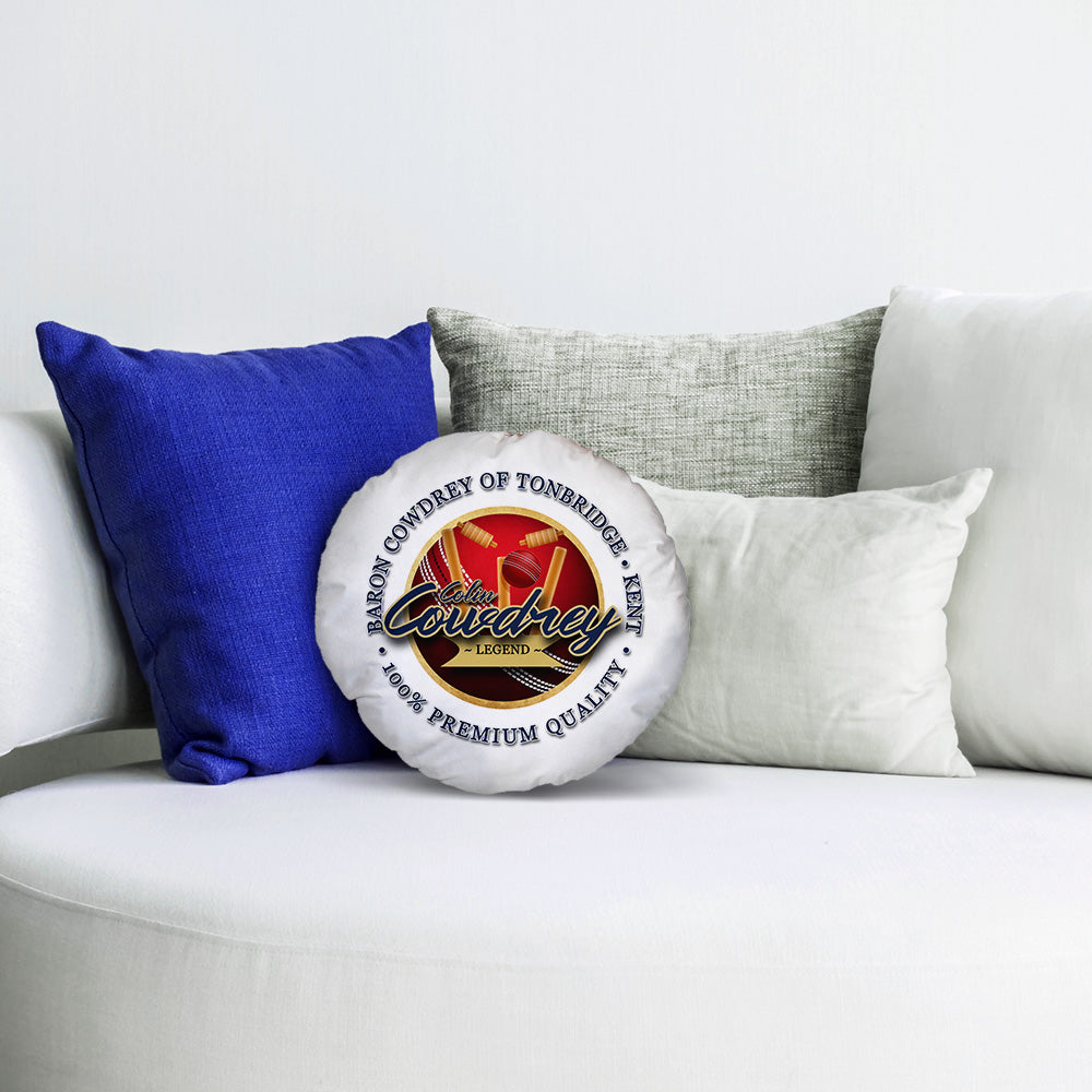 Kent Cricket Cowdrey  - Legend Collection - Circle Cushion 14"