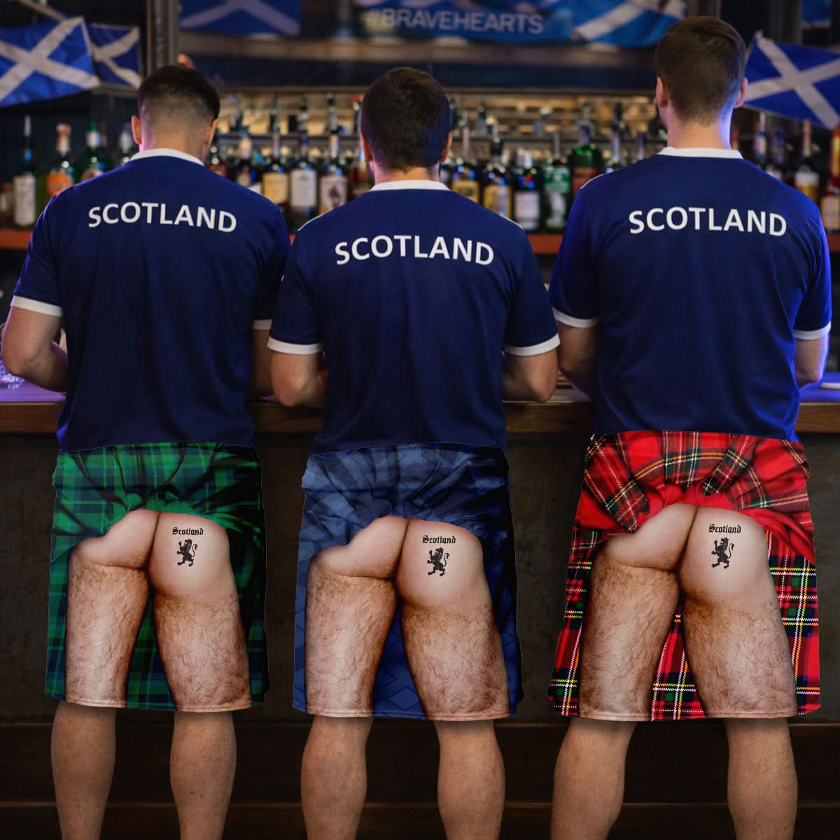 Scotland Kit Tartan (Exposed Behind) - Novelty Kilt