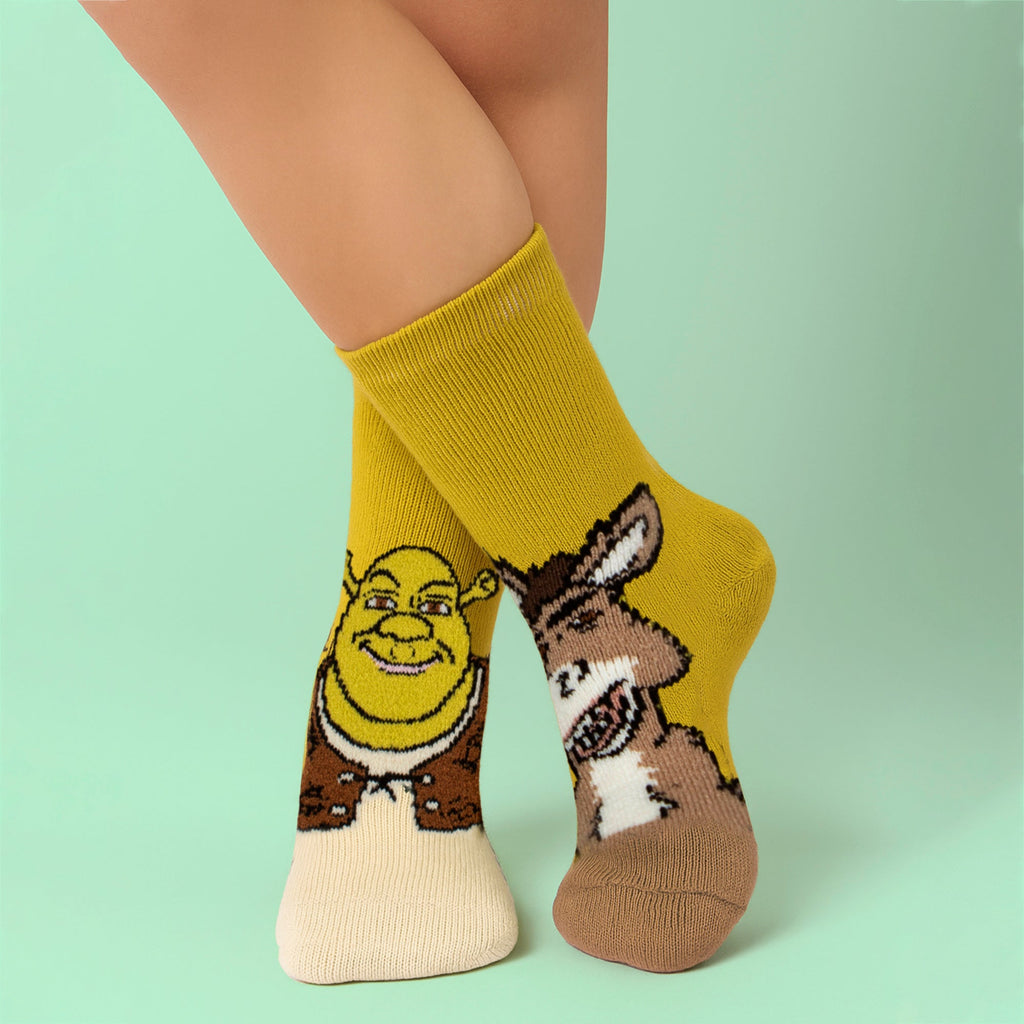 Kids Thermal Shrek Patterned Novelty Socks with Soft Brushed Lining