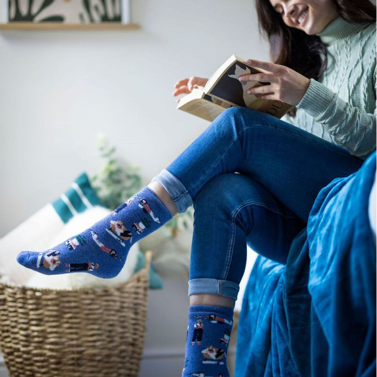 Ladies Hobby Activity Patterned Lightweight Thermal Lite Socks