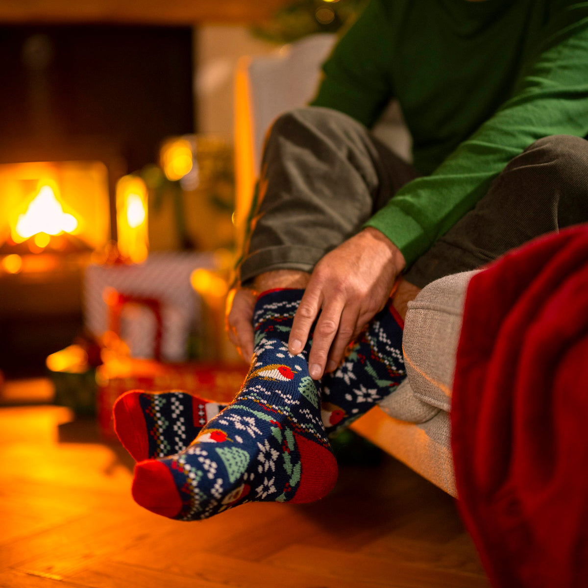 Mens Thermal Lite Christmas Novelty Socks for Winter