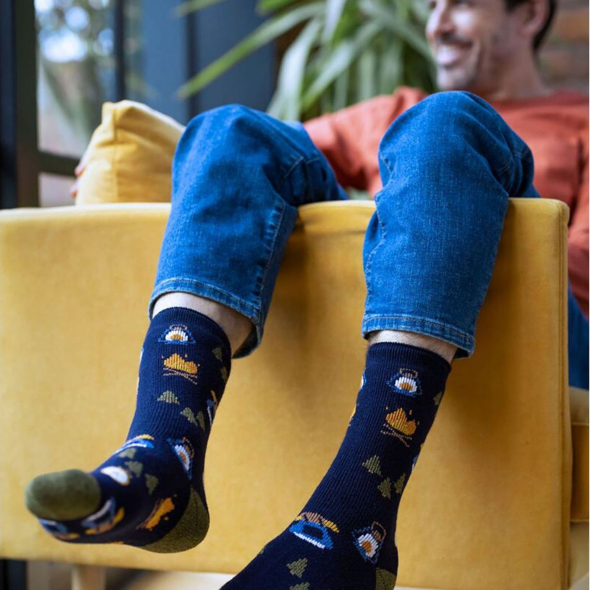 Mens Hobby Activity Patterned Lightweight Thermal Lite Socks