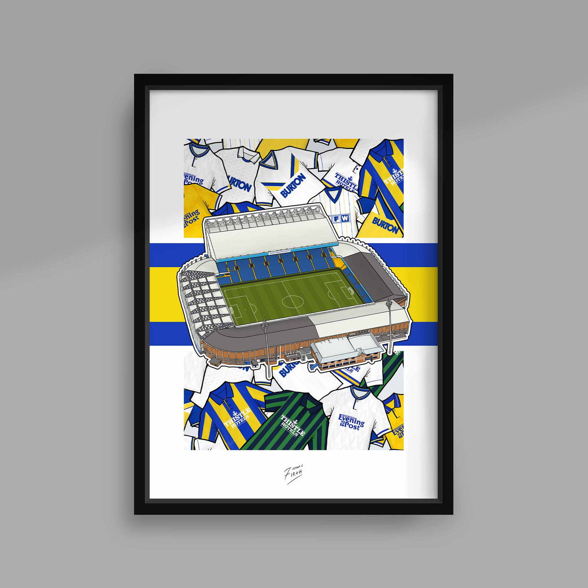 Elland Road Leeds Retro Themed Poster Print