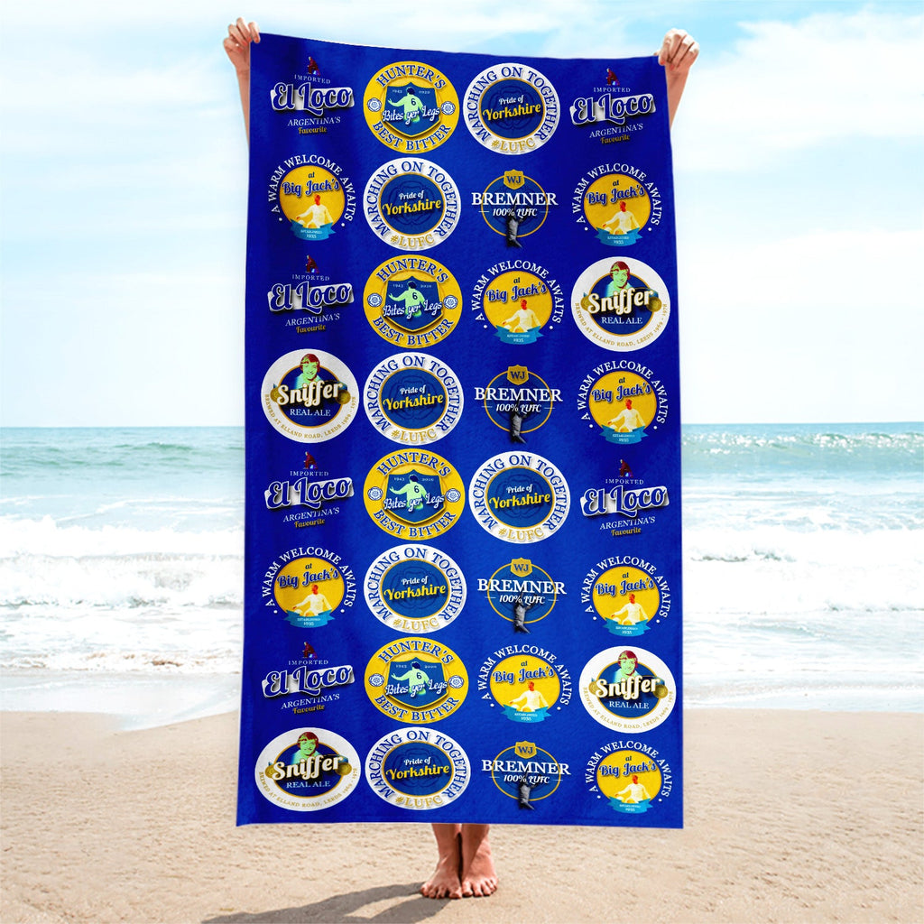 Leeds - Football Legends - Microfibre Beach Towel - 150cm x 75cm