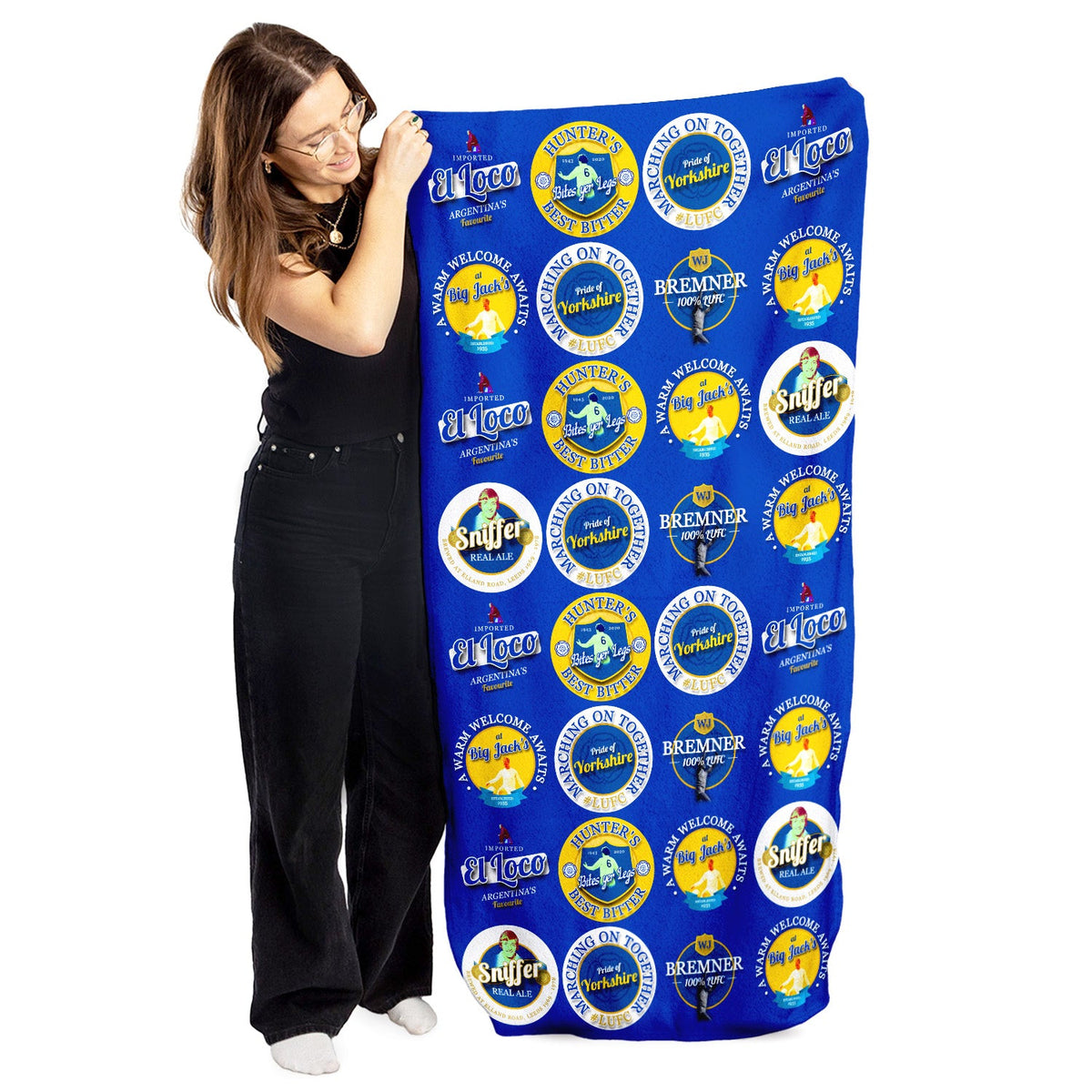 Leeds - Football Legends - Microfibre Beach Towel - 150cm x 75cm