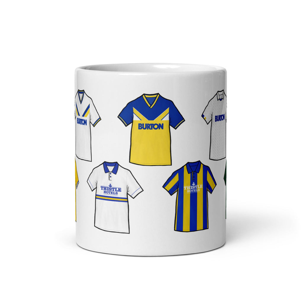 Leeds Retro Shirts Illustrated Handmade Ceramic Football Mug