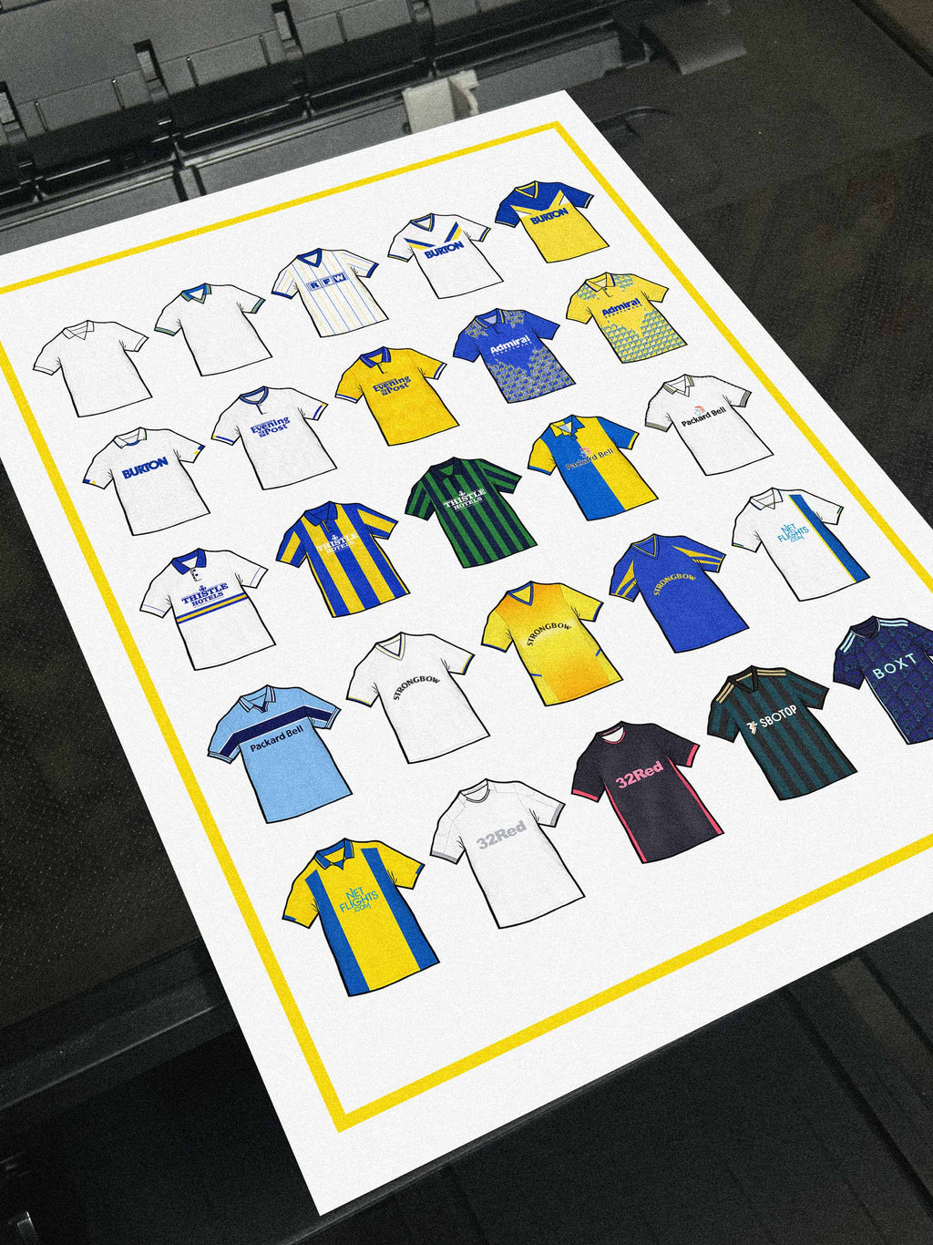Leeds Retro Shirts Football Print