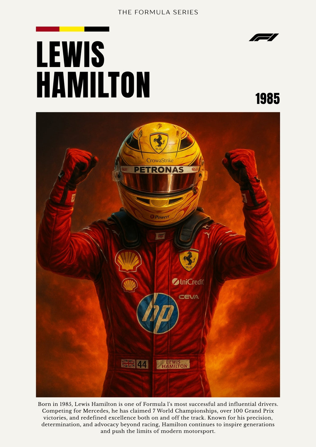 Lewis Hamilton Poster - Formula 1 Inspired Print