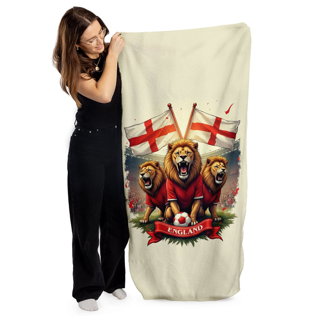 England Football - 3 Lions - Beach Towel