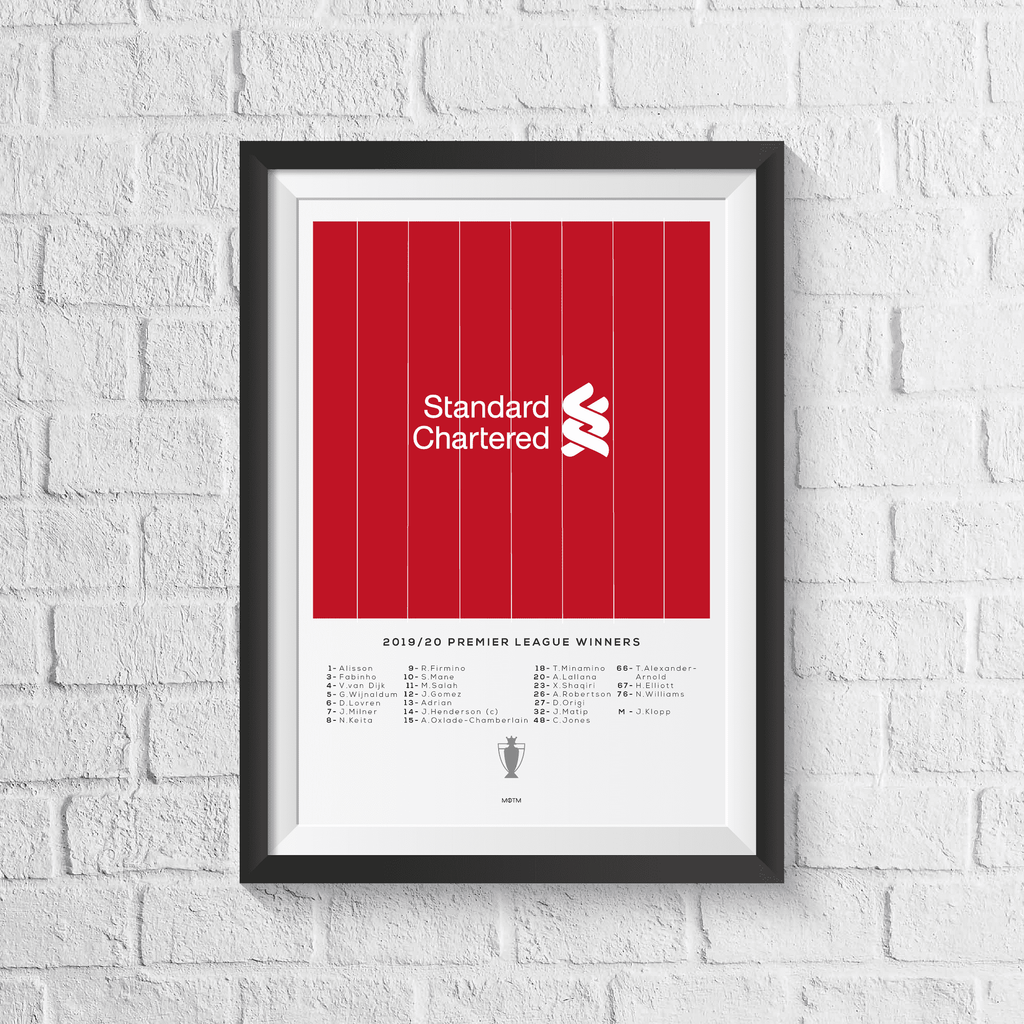 Liverpool 2019/20 League Winners Print
