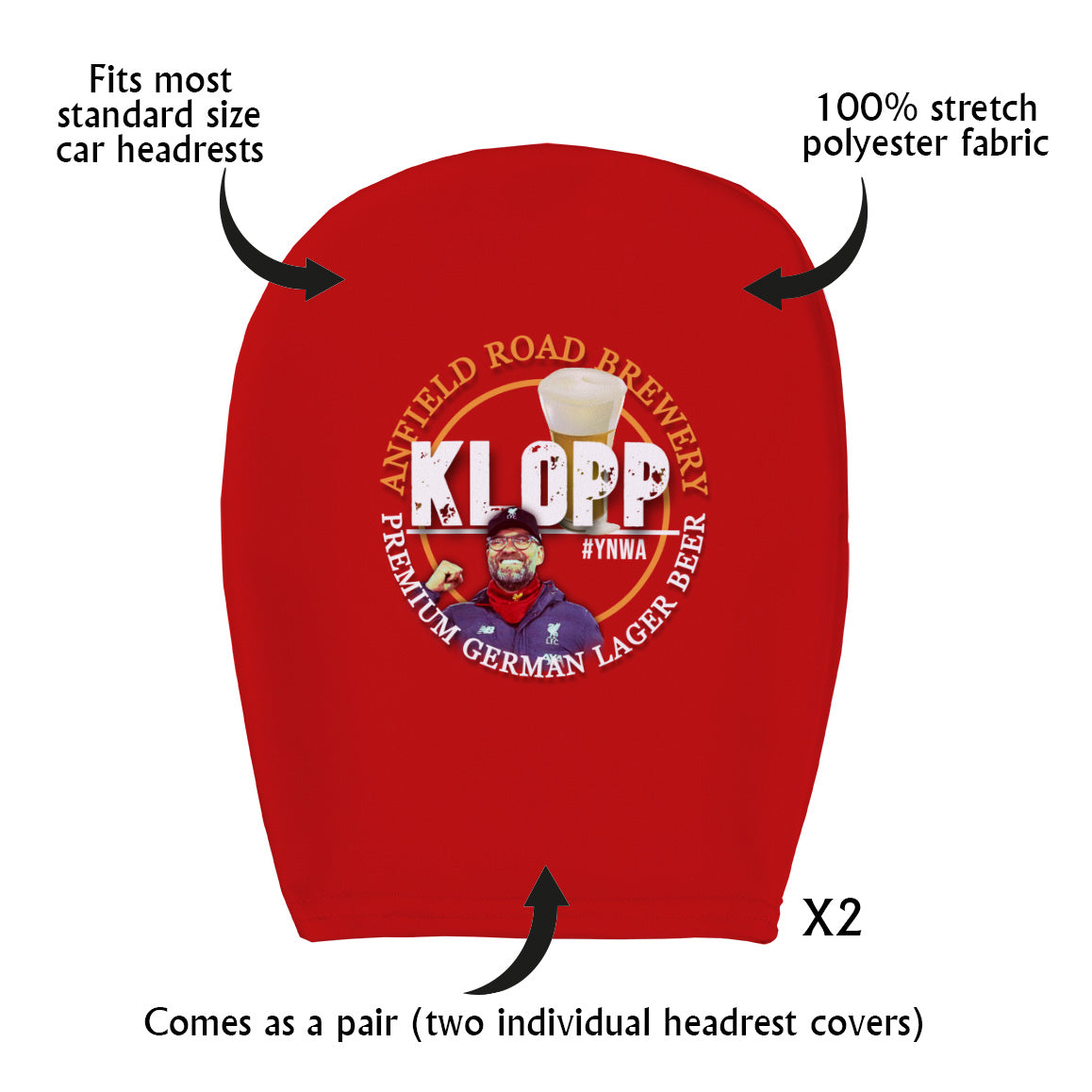 Liverpool Klopp - Football Legends - Headrest Cover