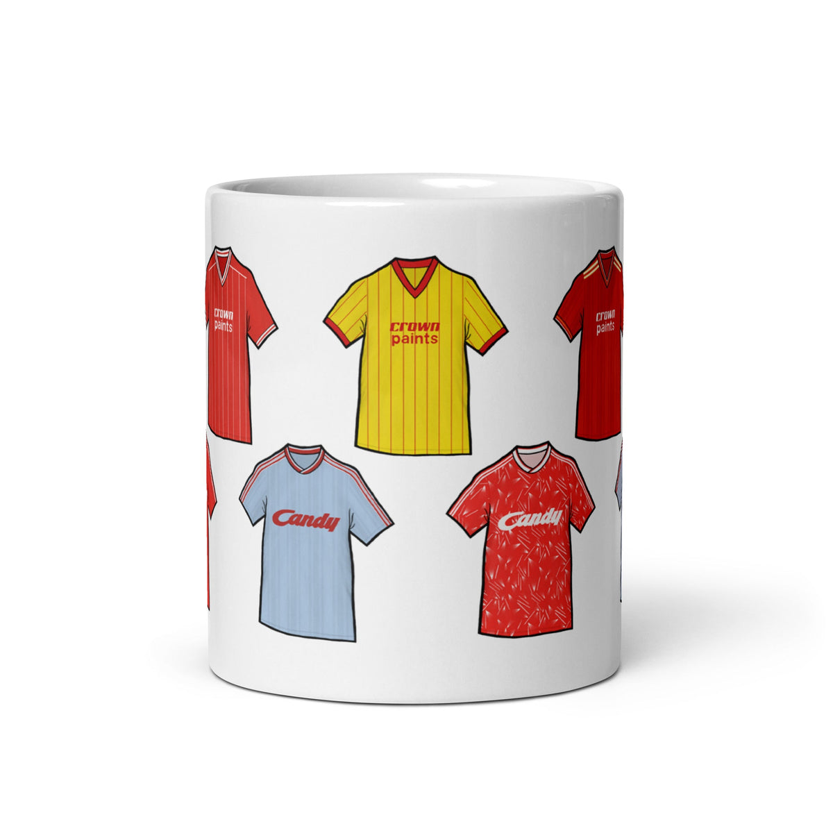 Liverpool Retro Shirts Illustrated Handmade Ceramic Football Mug