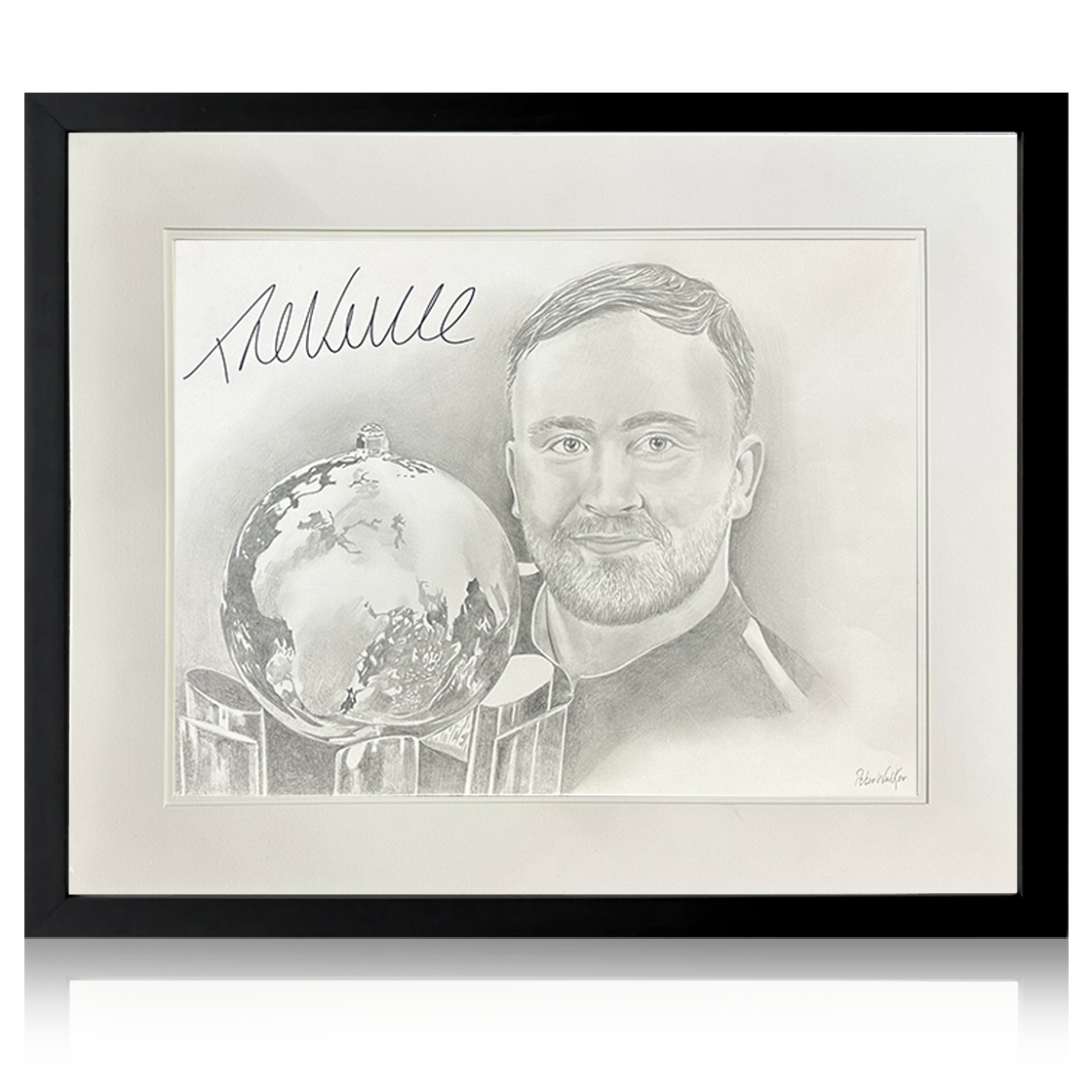 Luke Littler Signed Sketched Image Deluxe Mount Frame