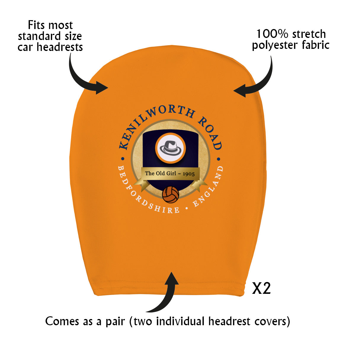 Luton Kenilworth Road - Football Legends - Headrest Cover