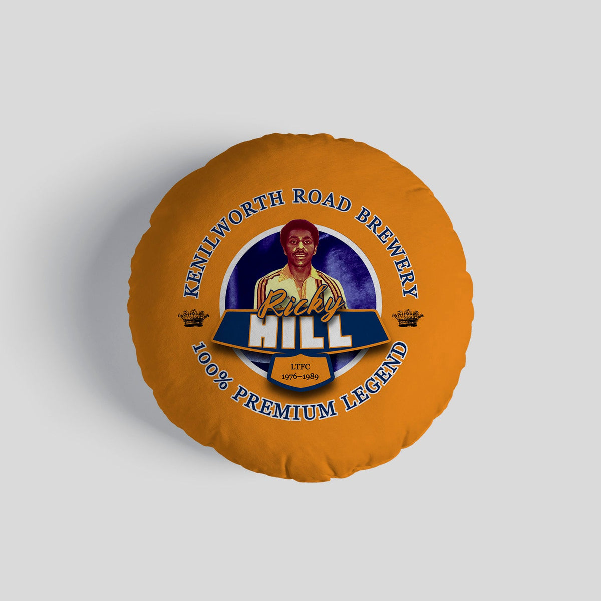 Luton Ricky Hill - Football Legends - Circle Cushion 14"
